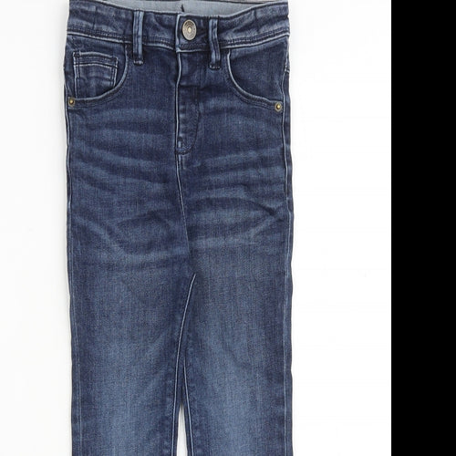 George Boys Blue Cotton Straight Jeans Size 5-6 Years Regular Snap