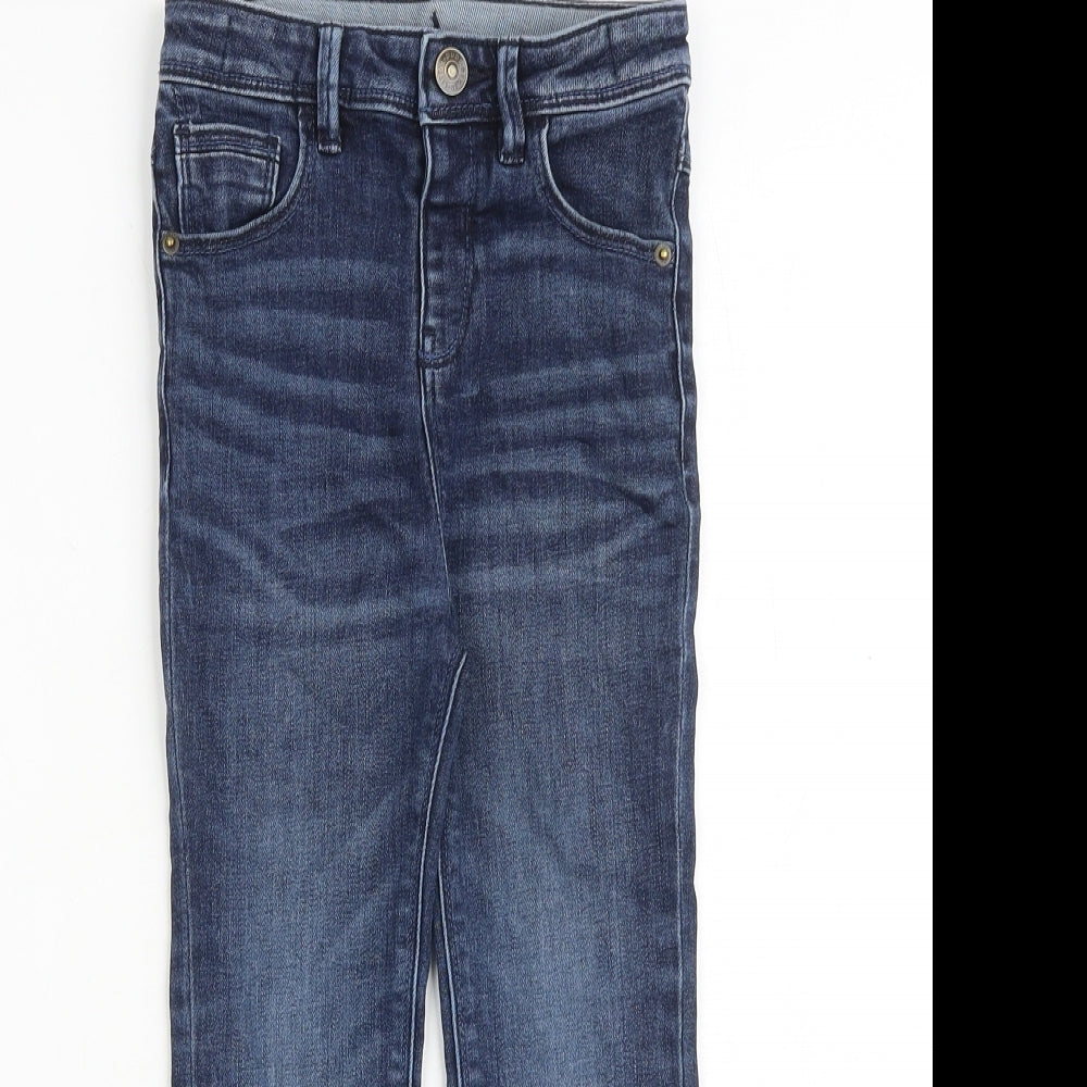 George Boys Blue Cotton Straight Jeans Size 5-6 Years Regular Snap