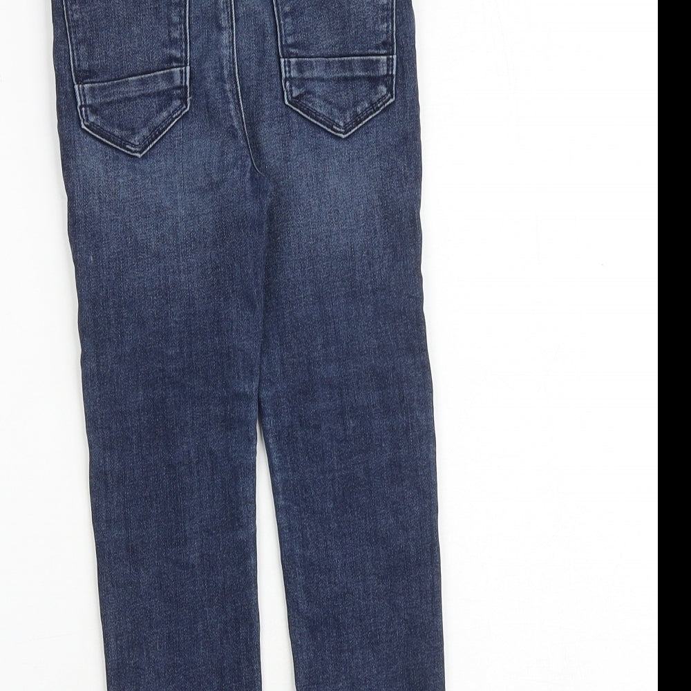 George Boys Blue Cotton Straight Jeans Size 5-6 Years Regular Snap