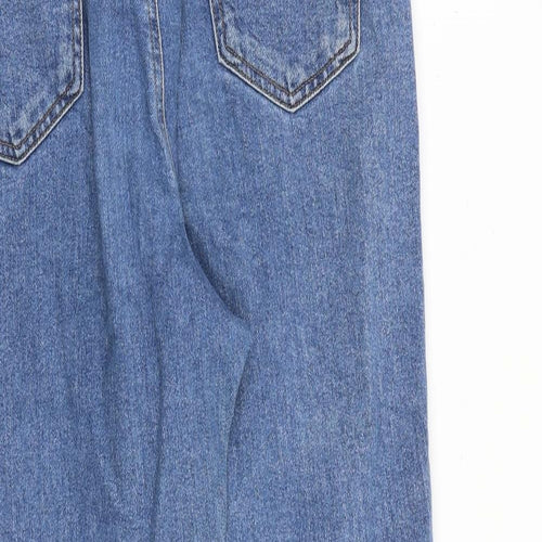 ASOS Womens Blue Cotton Straight Jeans Size 30 in L30 in Regular Zip