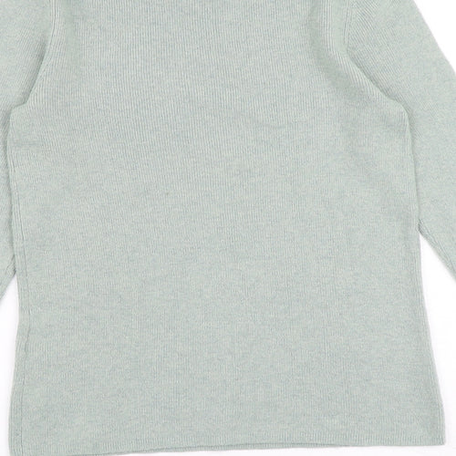 Warehouse Womens Green Round Neck Polyamide Pullover Jumper Size 8