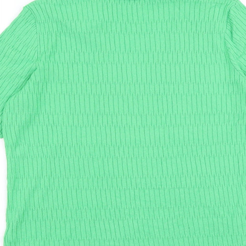 Marks and Spencer Womens Green Collared Viscose Pullover Jumper Size M