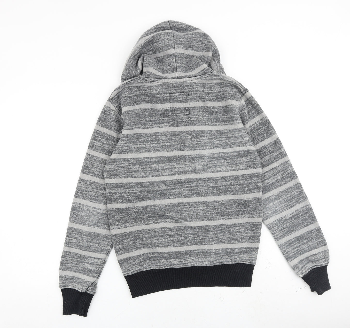 Lee Cooper Mens Grey Striped Cotton Pullover Hoodie Size XS