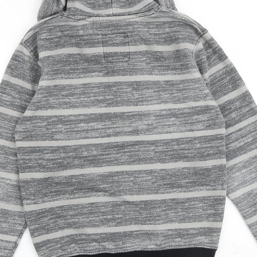 Lee Cooper Mens Grey Striped Cotton Pullover Hoodie Size XS