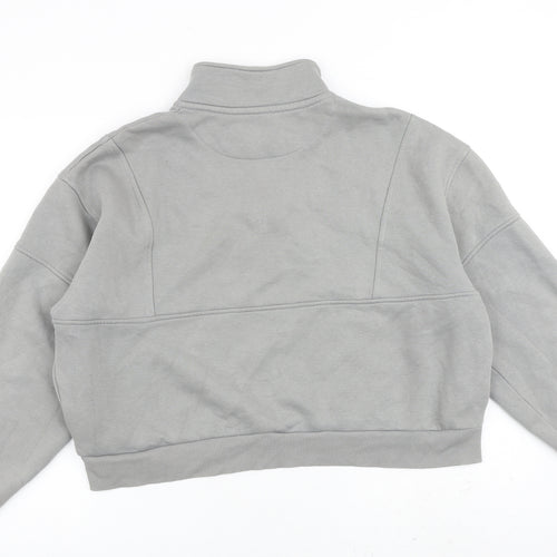 Pink Soda Womens Grey Cotton Pullover Sweatshirt Size 14 Zip