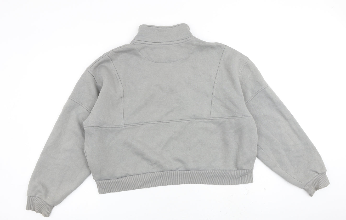 Pink Soda Womens Grey Cotton Pullover Sweatshirt Size 14 Zip