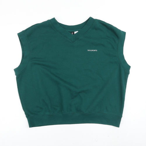 H&M Womens Green Cotton Pullover Sweatshirt Size L Pullover