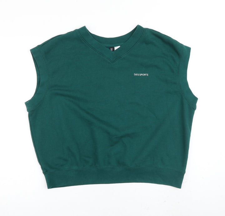 H&M Womens Green Cotton Pullover Sweatshirt Size L Pullover