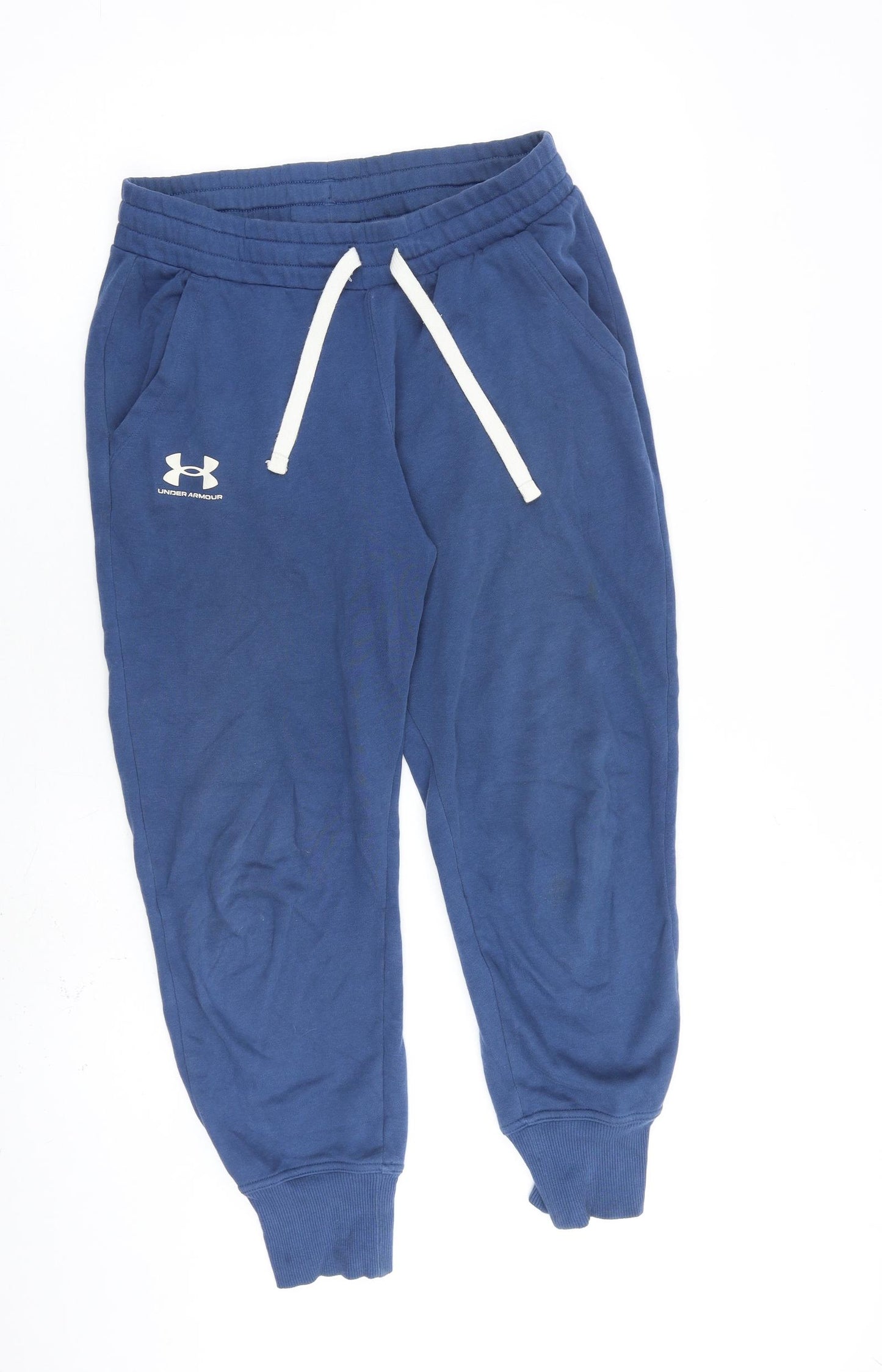 Under armour Mens Blue Cotton Jogger Trousers Size S L26 in Regular Tie