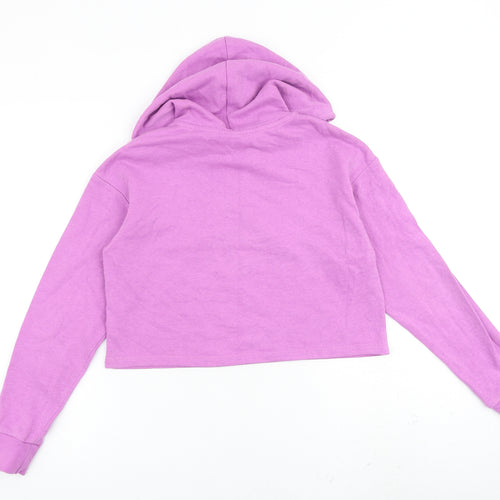 H&M Womens Purple Cotton Pullover Hoodie Size 2XS Pullover