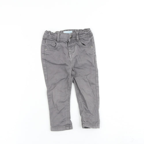 Denim & Co. Baby Grey Cotton Capri Jeans Size 12-18 Months Zip