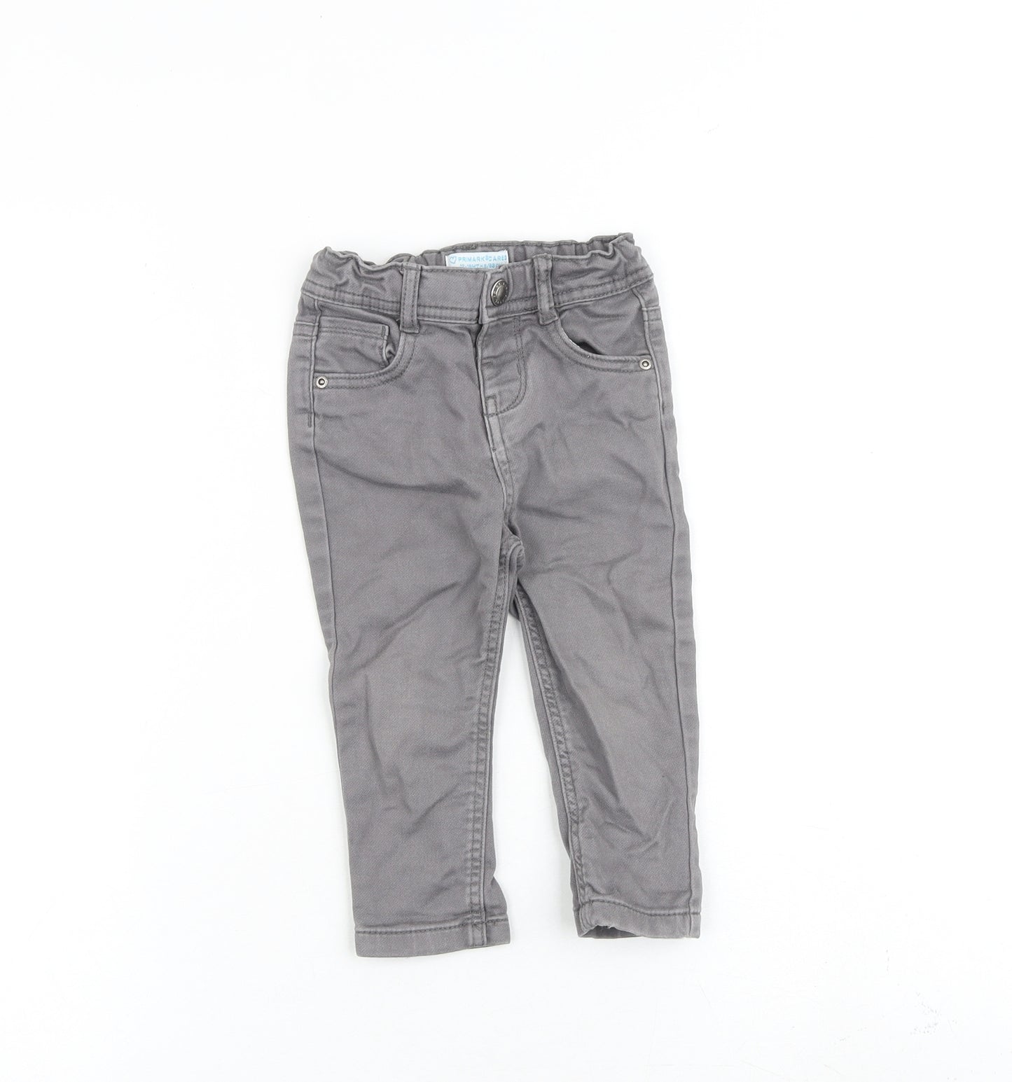 Denim & Co. Baby Grey Cotton Capri Jeans Size 12-18 Months Zip