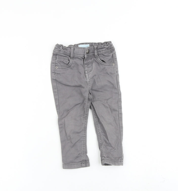 Denim & Co. Baby Grey Cotton Capri Jeans Size 12-18 Months Zip