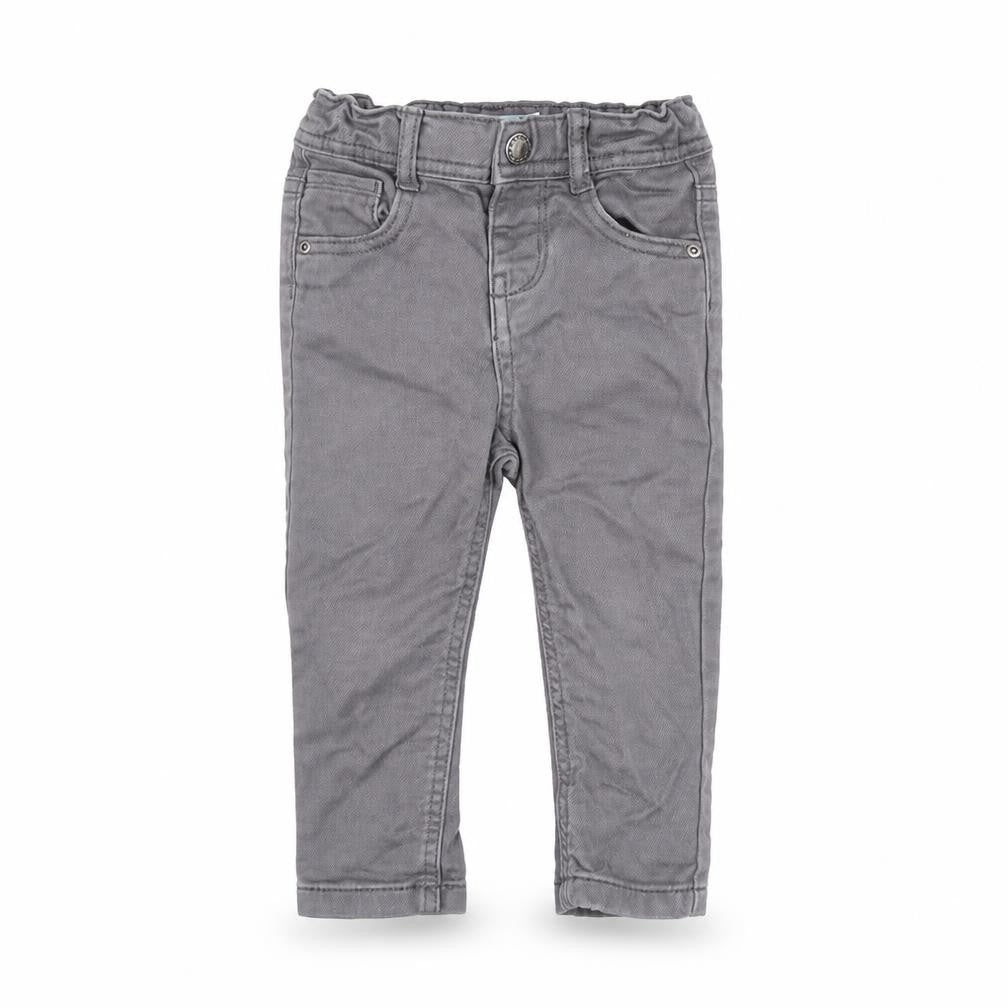Denim & Co. Baby Grey Cotton Capri Jeans Size 12-18 Months Zip
