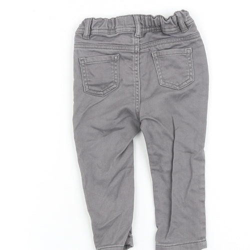 Denim & Co. Baby Grey Cotton Capri Jeans Size 12-18 Months Zip