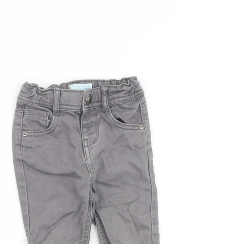 Denim & Co. Baby Grey Cotton Capri Jeans Size 12-18 Months Zip