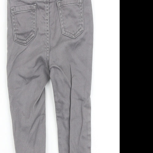 Denim & Co. Baby Grey Cotton Capri Jeans Size 12-18 Months Zip
