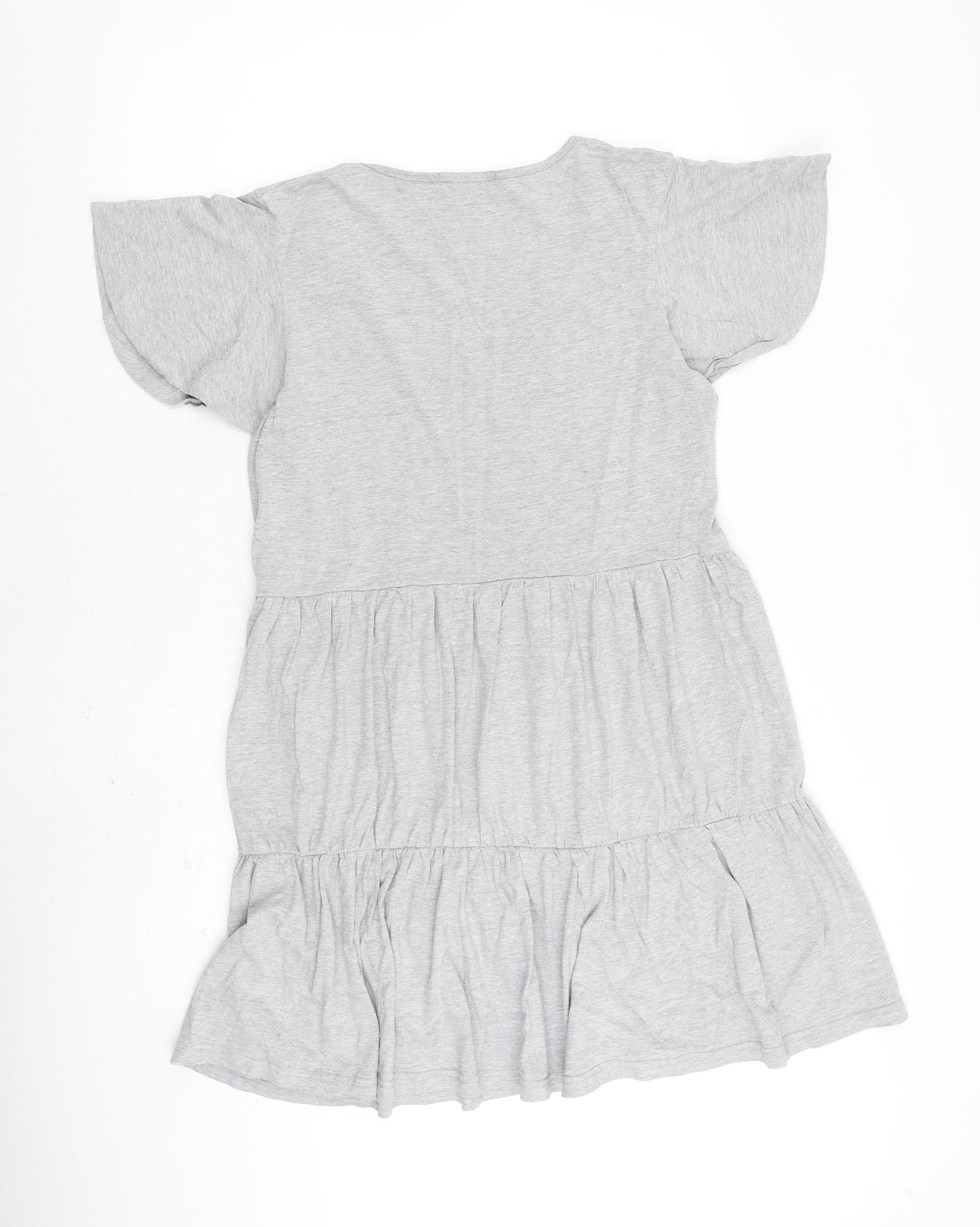 Missguided Womens Grey Polyester Shift Size 12 V-Neck Pullover