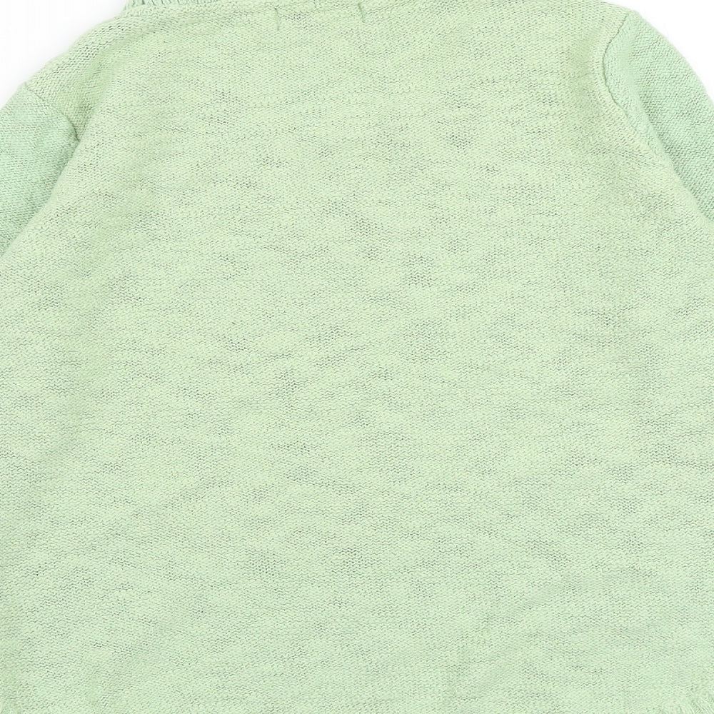 Per Una Womens Green Round Neck Cotton Pullover Jumper Size 14