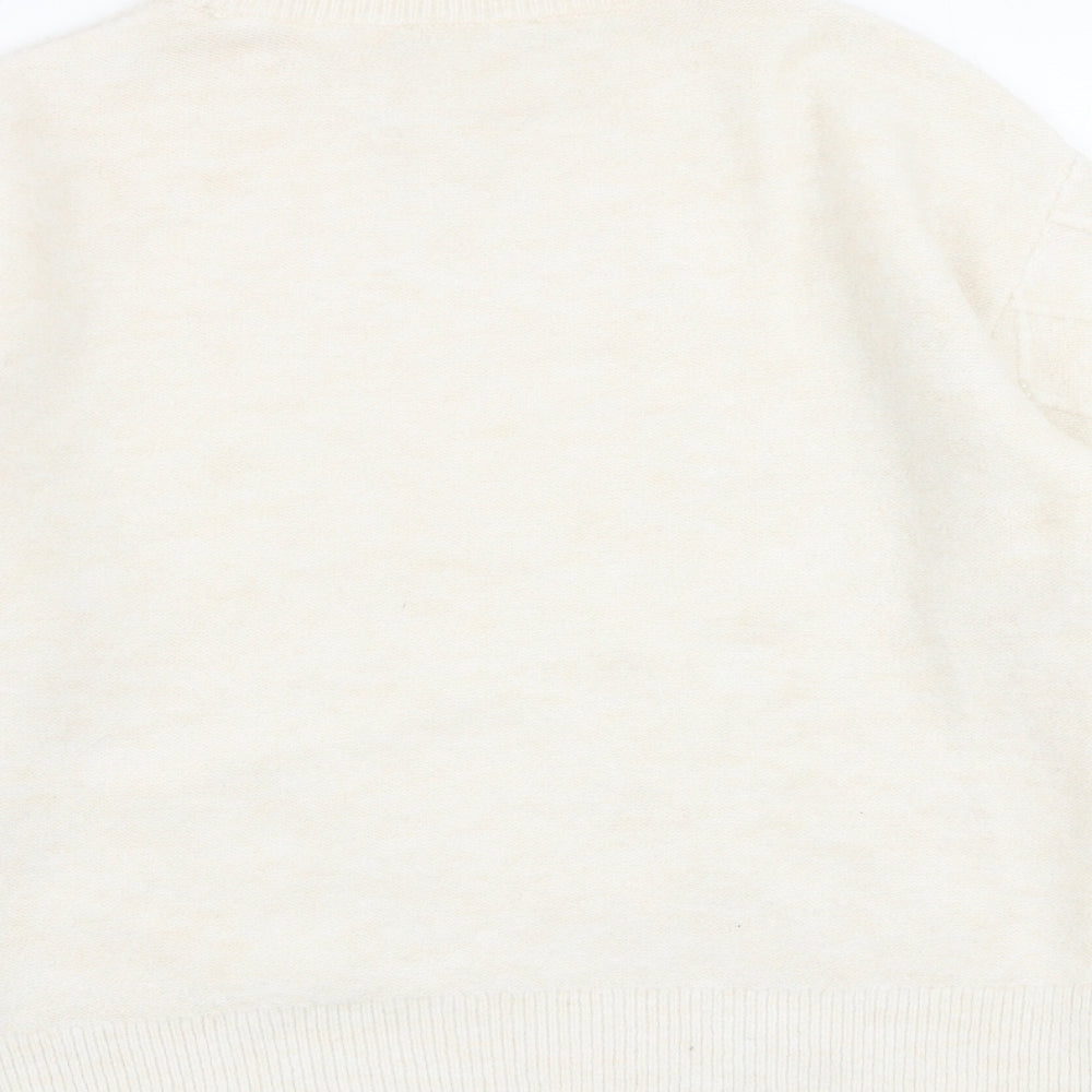 Marks and Spencer Womens Ivory Round Neck Acrylic Pullover Jumper Size S