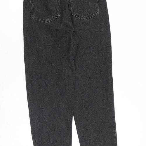 Pull&Bear Womens Grey Cotton Mom Jeans Size 8 L29 in Regular Zip