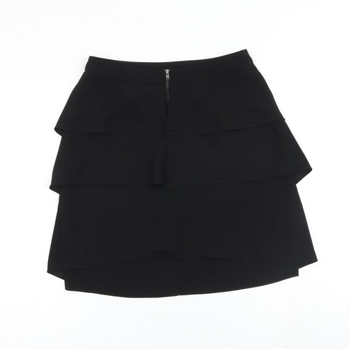 Monsoon Womens Black Polyester Pleated Skirt Size 8 Zip