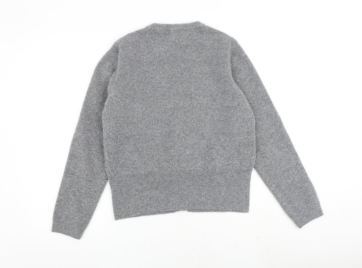 Zara Womens Grey Round Neck Polyester Cardigan Jumper Size L