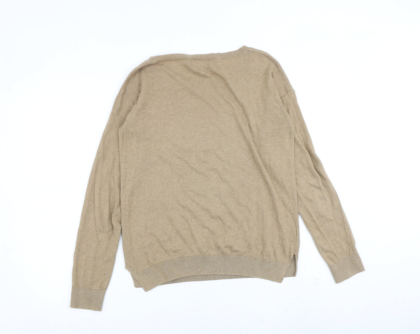 NEXT Womens Brown Round Neck 100% Cotton Pullover Jumper Size 10 - Sheep