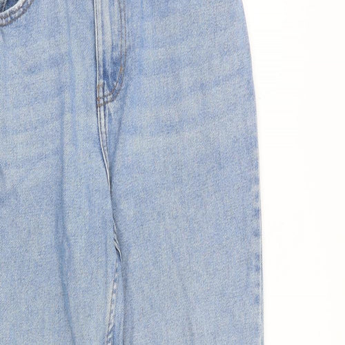 Denim & Co. Womens Blue Cotton Straight Jeans Size 8 L28 in Regular Zip