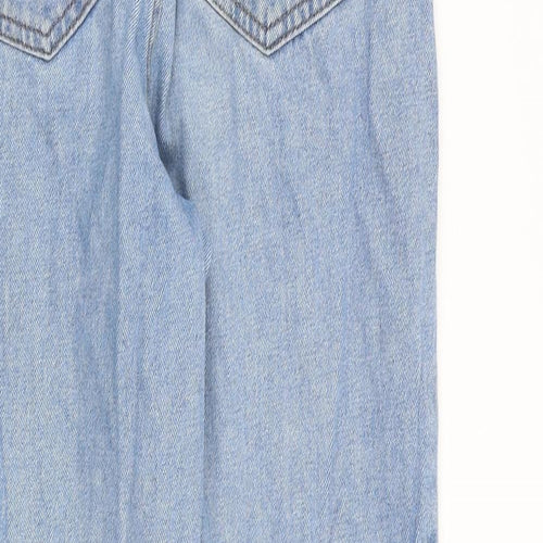 Denim & Co. Womens Blue Cotton Straight Jeans Size 8 L28 in Regular Zip