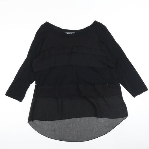 Apricot Womens Black Polyester Basic Blouse Size S Round Neck
