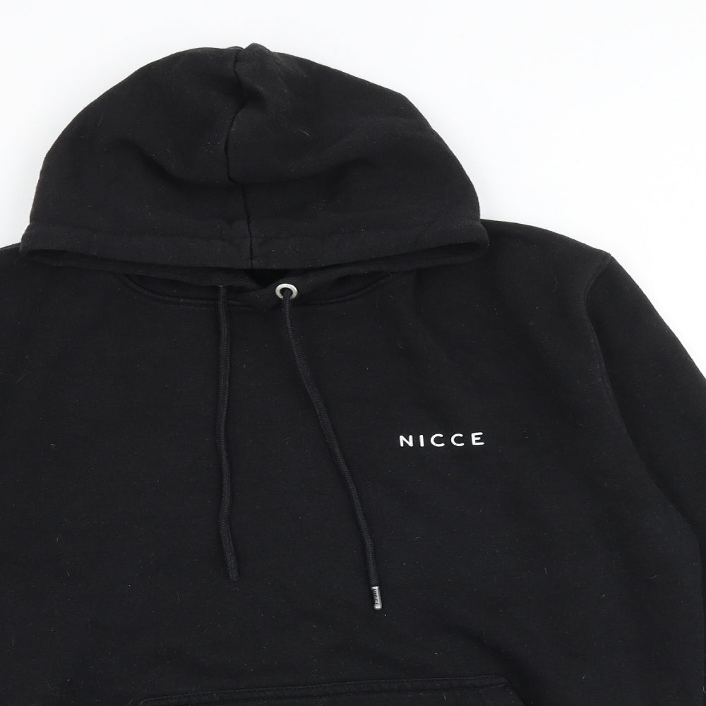 NICCE Mens Black Cotton Pullover Hoodie Size L