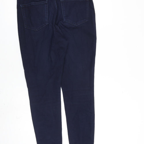 Marks and Spencer Womens Blue Cotton Skinny Jeans Size 14 L28 in Slim Zip
