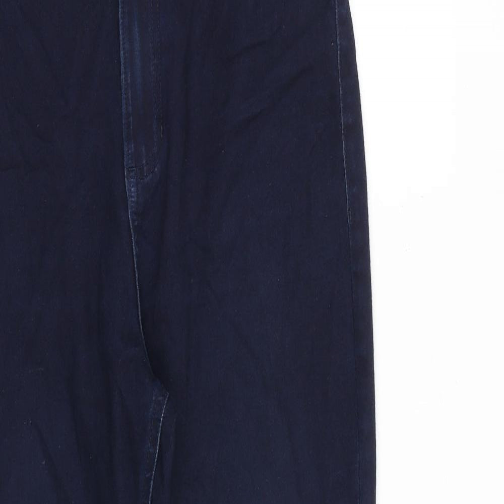 Marks and Spencer Womens Blue Cotton Skinny Jeans Size 14 L28 in Slim Zip