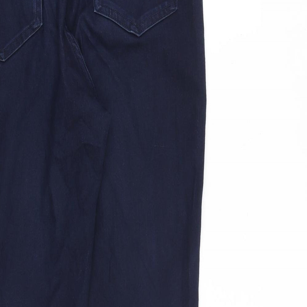 Marks and Spencer Womens Blue Cotton Skinny Jeans Size 14 L28 in Slim Zip