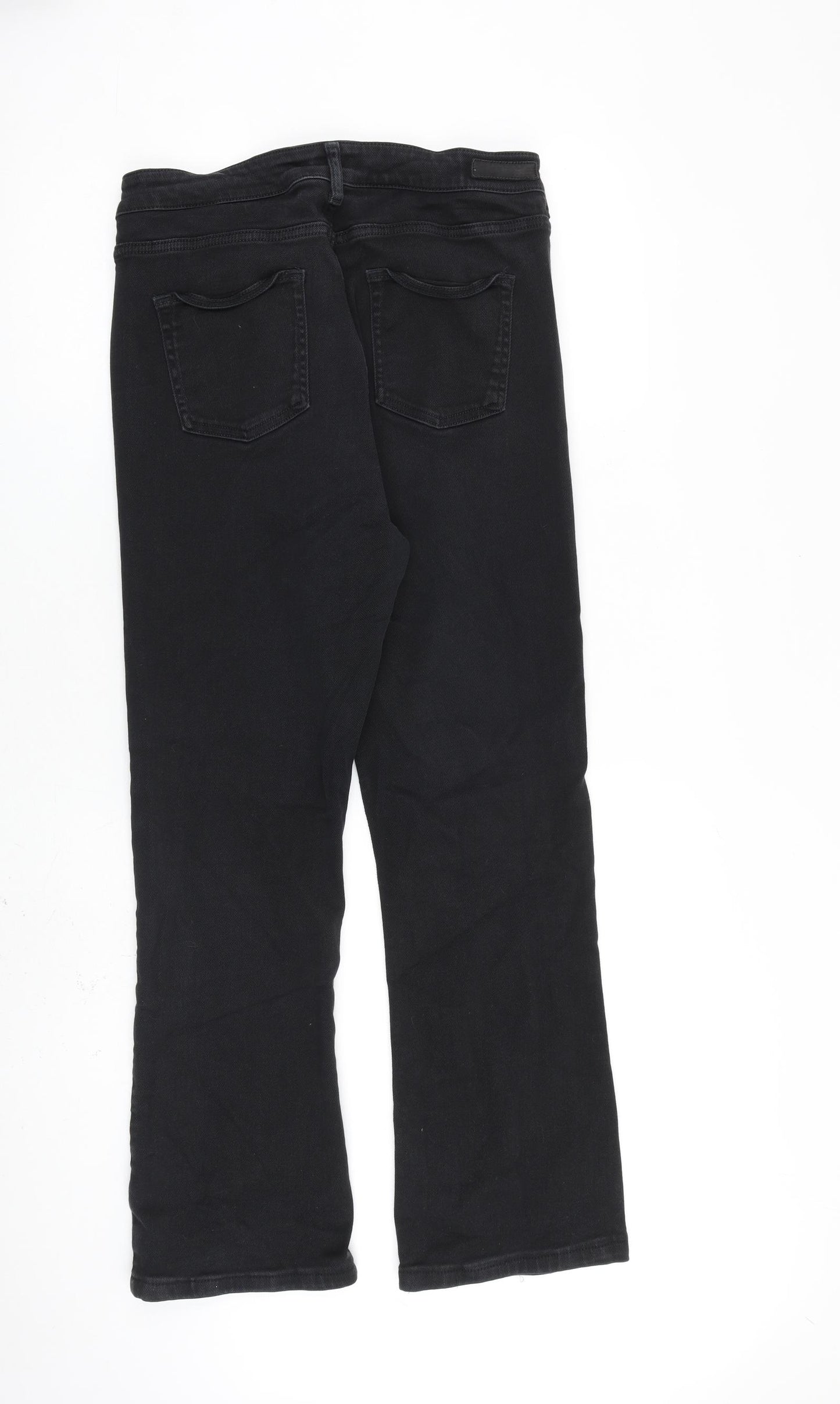 Autograph Womens Black Cotton Straight Jeans Size 16 L29 in Regular Zip