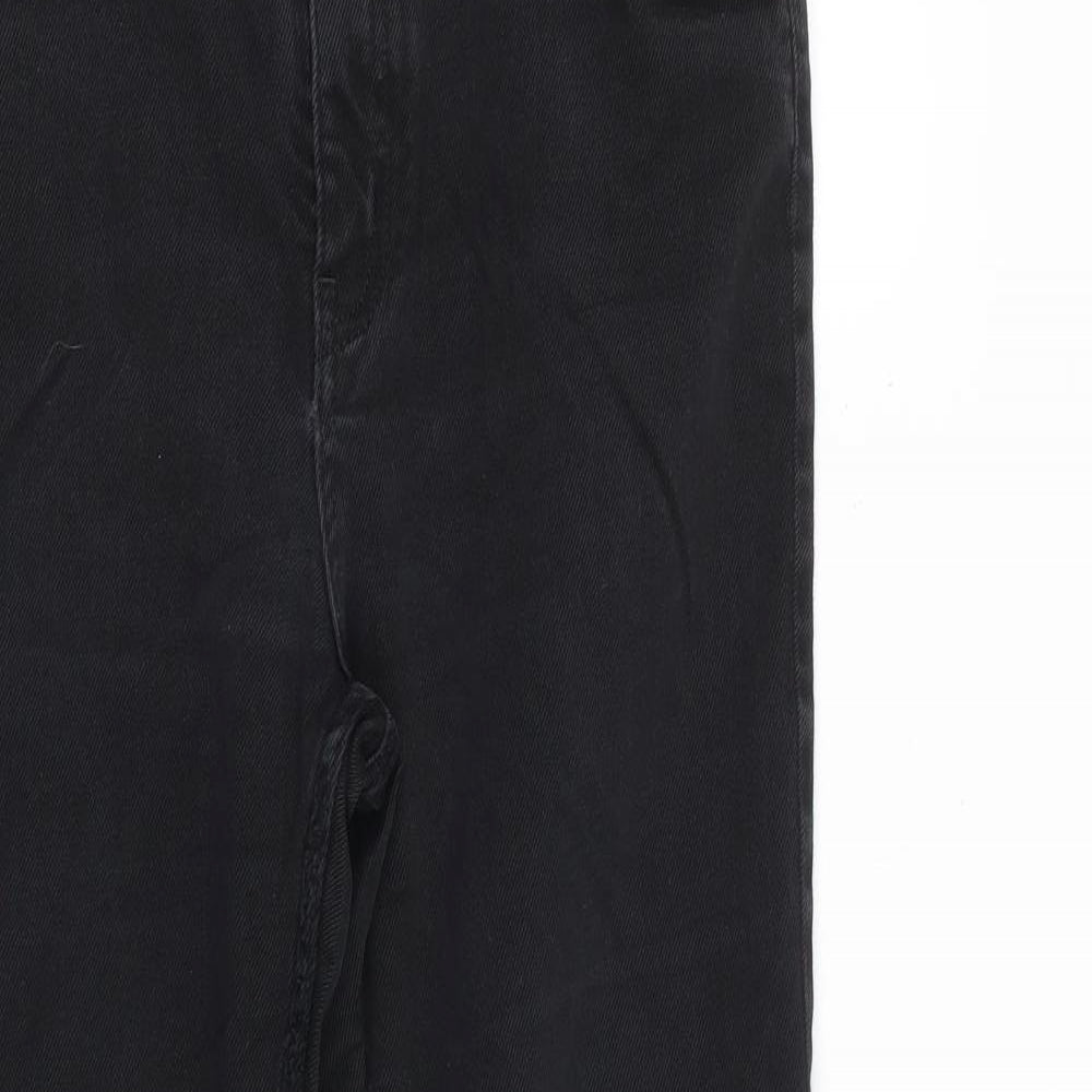 Autograph Womens Black Cotton Straight Jeans Size 16 L29 in Regular Zip