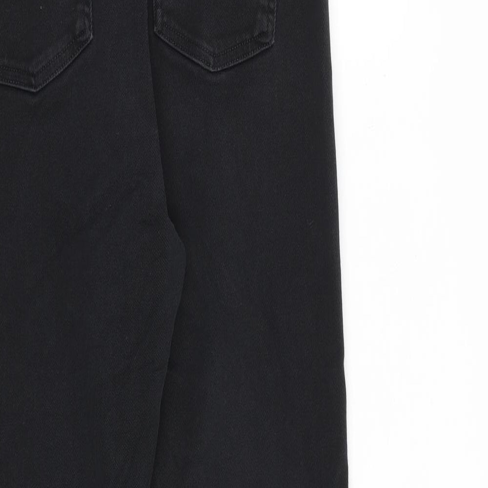 Autograph Womens Black Cotton Straight Jeans Size 16 L29 in Regular Zip