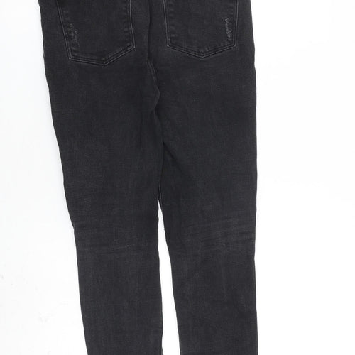 Denim & Co. Womens Grey Cotton Skinny Jeans Size 12 L27 in Regular Zip