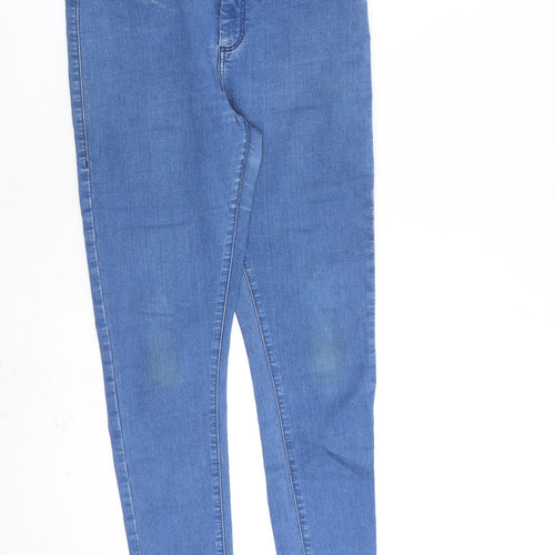 Topshop Womens Blue Cotton Skinny Jeans Size 30 in L32 in Regular Zip