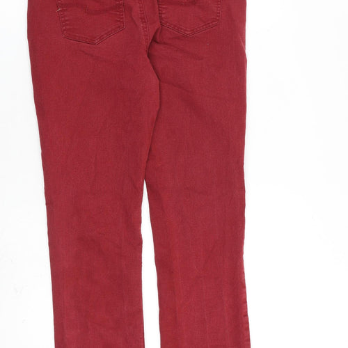 TU Womens Red Cotton Straight Jeans Size 10 L29 in Regular Zip