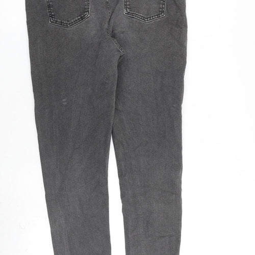 Marks and Spencer Womens Grey Cotton Skinny Jeans Size 14 L30 in Regular Zip