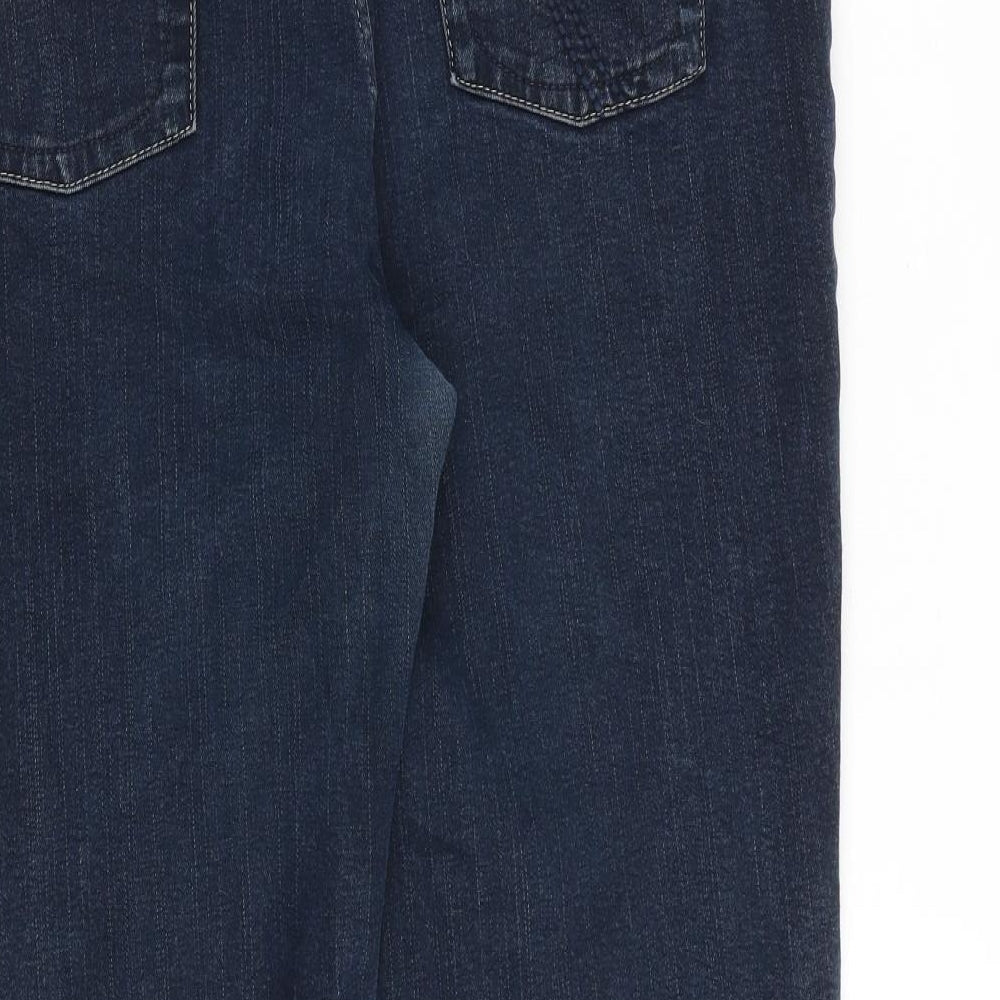 Per Una Womens Blue Cotton Tapered Jeans Size 16 L26 in Regular Zip