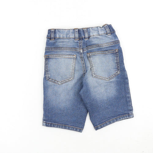 Little Kids Boys Blue Cotton Bermuda Shorts Size 4-5 Years Regular Zip