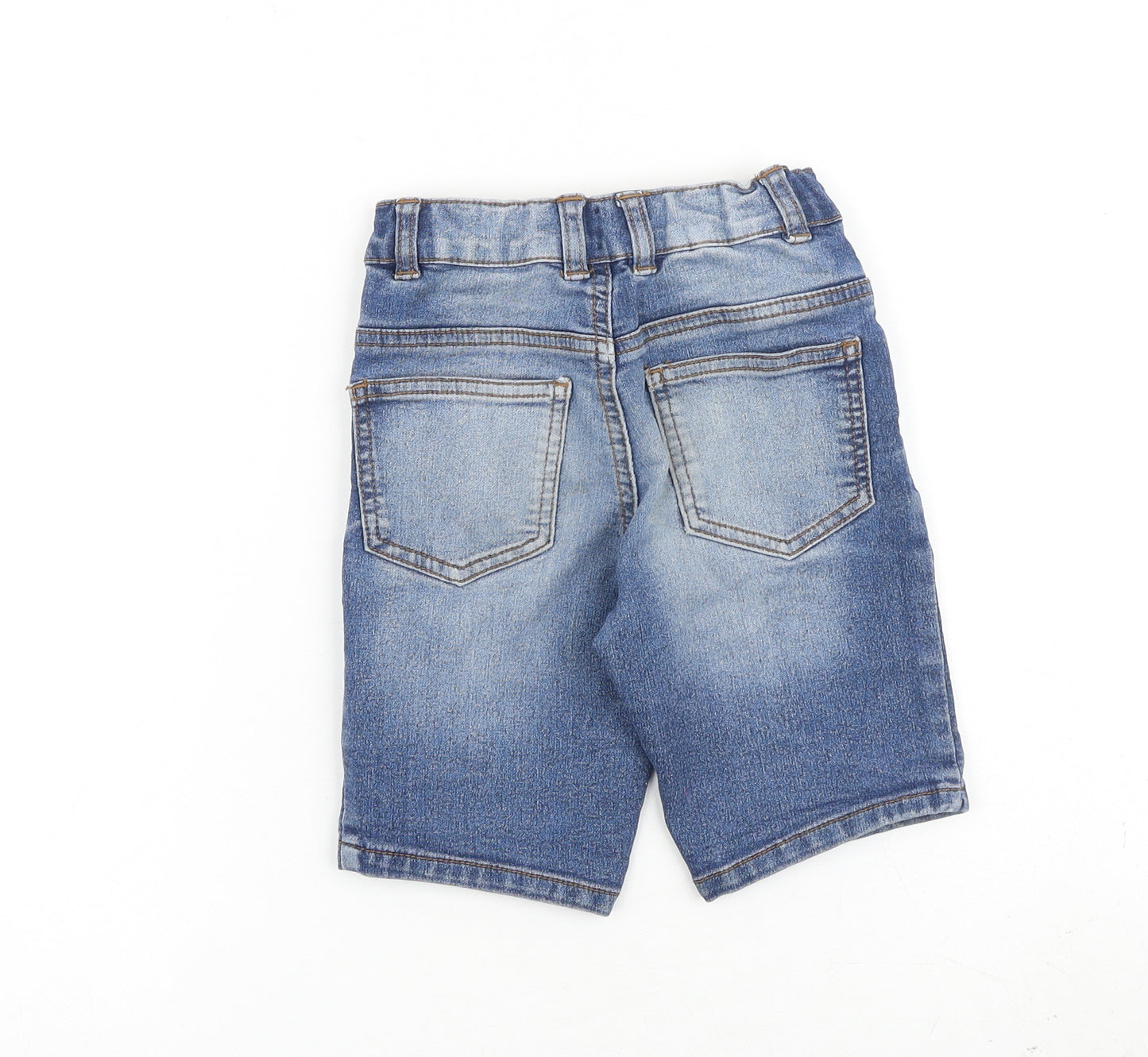 Little Kids Boys Blue Cotton Bermuda Shorts Size 4-5 Years Regular Zip