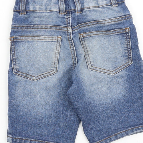 Little Kids Boys Blue Cotton Bermuda Shorts Size 4-5 Years Regular Zip