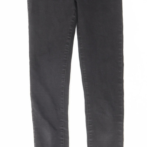 Denim & Co. Womens Grey Cotton Skinny Jeans Size 6 L29 in Regular Zip