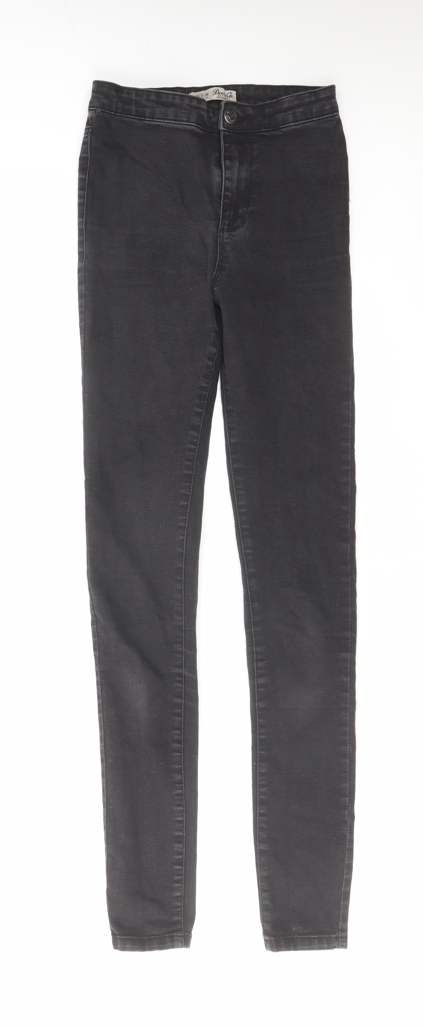 Denim & Co. Womens Grey Cotton Skinny Jeans Size 6 L29 in Regular Zip