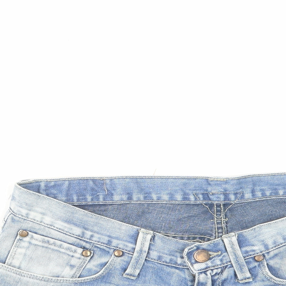 Meltin' Pot Womens Blue Cotton Hot Pants Shorts Size 30 in Regular Zip