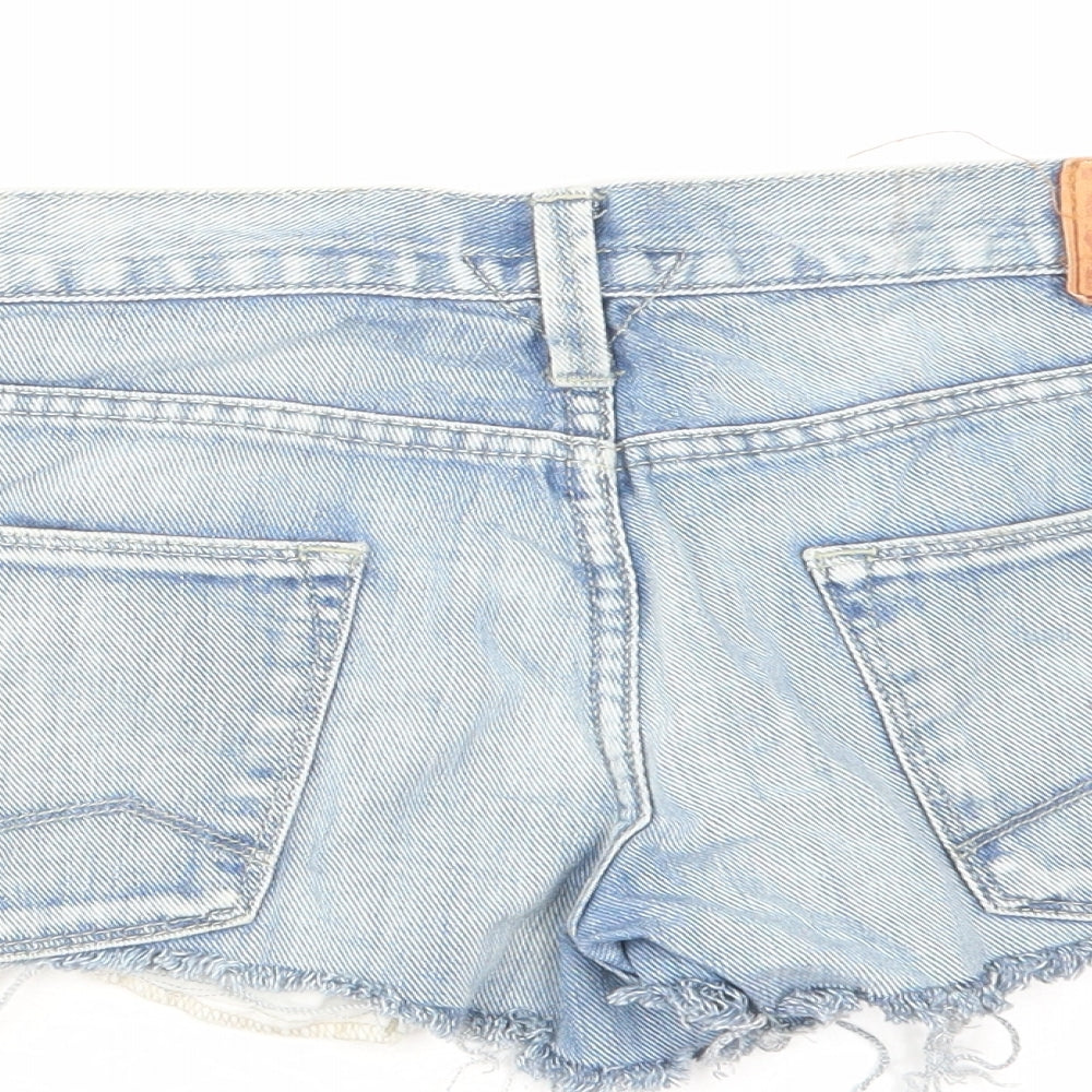 Meltin' Pot Womens Blue Cotton Hot Pants Shorts Size 30 in Regular Zip